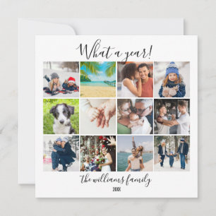 Tarjeta Festiva Colaje de fotos del año ¿Qué año!