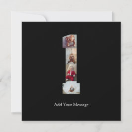 Tarjeta Festiva Colaje de fotos en blanco y negro número 1