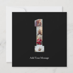 Tarjeta Festiva Colaje de Fotos en Blanco y Negro Número 1