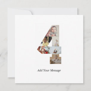 Tarjeta Festiva Colaje de fotos en blanco y negro número 4