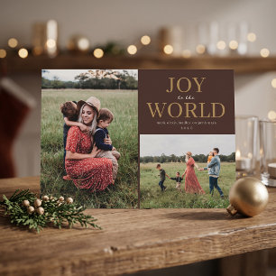 Tarjeta Festiva Colaje de Fotos Navideñas 'Alegría al Mundo' - Mar