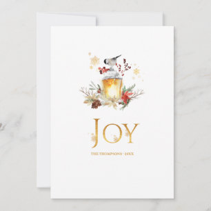 Tarjeta Festiva Colaje de fotos navideñas de pino nevado y abeto