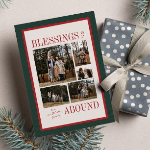 Tarjeta Festiva Colaje de fotos navideñas religiosas bendiciones a
