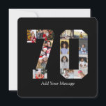 Tarjeta Festiva Colaje de fotos número 70<br><div class="desc">Este producto personalizable es donde se organizan fotos para formar la forma de un número. A menudo se utiliza para celebraciones de hitos como cumpleaños, aniversarios o logros, lo que permite a los usuarios mostrar imágenes memorables dentro de una sola exhibición llamativa. Los diseños suelen ofrecer espacios para varios tamaños...</div>