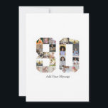 Tarjeta Festiva Colaje de fotos número 80<br><div class="desc">Este producto personalizable es donde se organizan fotos para formar la forma de un número. A menudo se utiliza para celebraciones importantes como cumpleaños, aniversarios o logros, lo que permite a los usuarios mostrar imágenes memorables dentro de una sola exhibición llamativa. Los diseños suelen ofrecer espacios para varios tamaños y...</div>