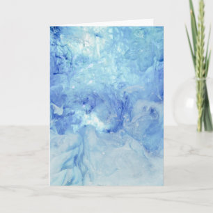 Tarjeta Festiva Colección "Blizzard" - abstracto azul y blanco