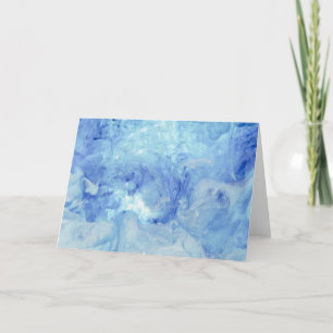 Tarjeta Festiva Colección "Blizzard" - abstracto azul y blanco