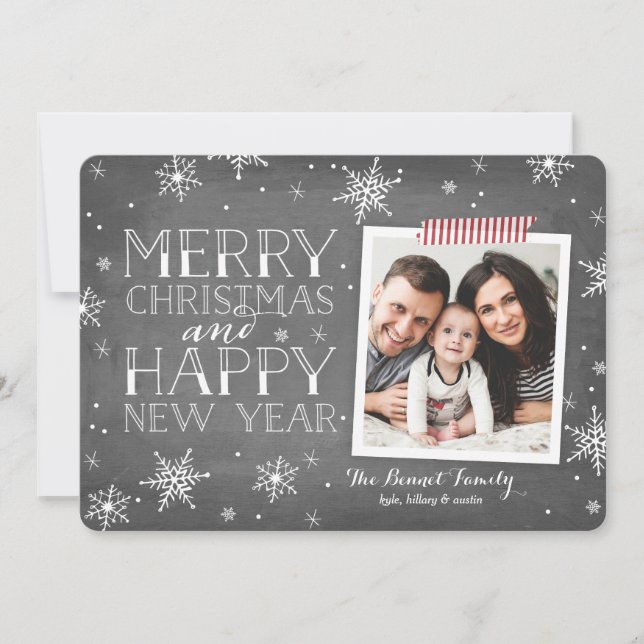 Tarjeta Festiva Colección de copos de nieve a mano (Anverso)