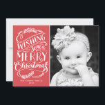Tarjeta Festiva Colección de deseos de navidades<br><div class="desc">Envíe sus saludos de vacaciones con estilo con esta tarjeta de vacaciones de 1 foto con ilustraciones de caligrafía con letras a mano. Opte por un toque lujoso extra con papel texturado o con forma de cortadura.</div>