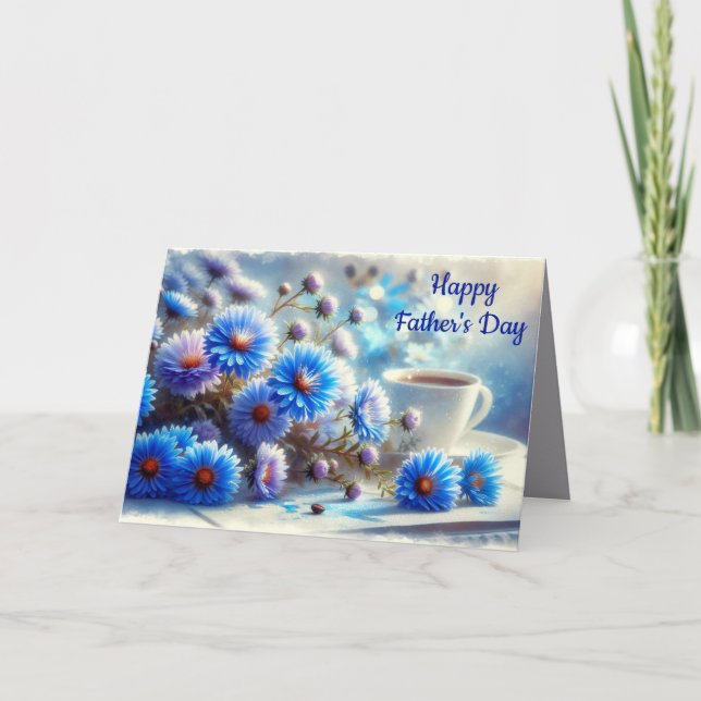 Tarjeta Festiva Colección de Flores Azure Aster - Día del Padre (2 (Anverso)