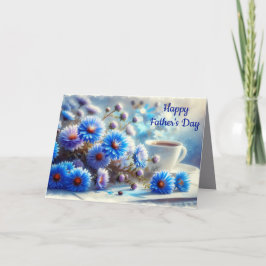 Tarjeta Festiva Colección de flores de aster azur - Día del Padre