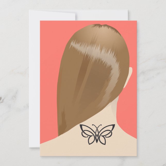 Tarjeta Festiva Colección De Prensa De Arte Tatuaje De Cuello De M (Anverso)