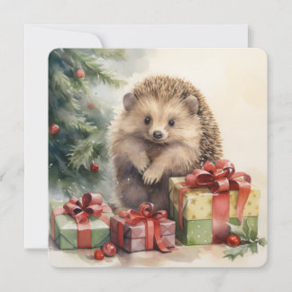 Tarjeta Festiva Colección Woodlawn: Navidades Hedgehog