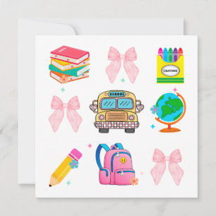 Tarjeta Festiva Colegio Coquette, Regreso a Clases, Maestra