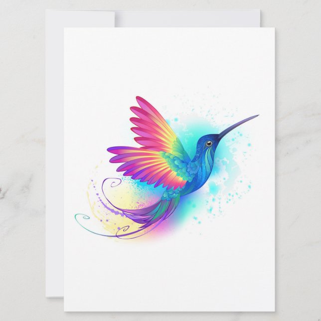 Tarjeta Festiva Colibrí arcoiris exótica (Anverso)