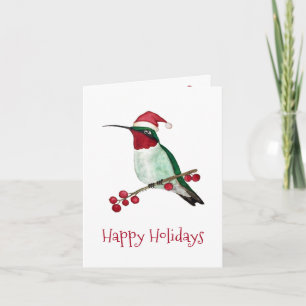 Tarjeta Festiva Colibrí de Santa