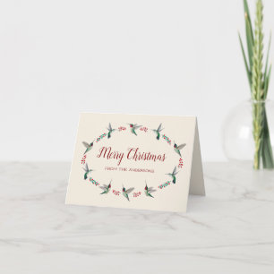 Tarjeta Festiva Colibríes de garganta rubí