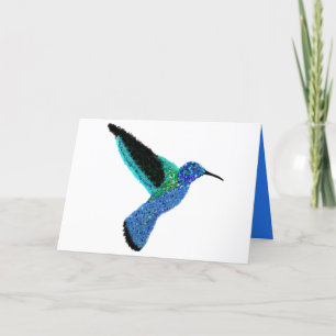 Tarjeta Festiva Colibrus purpurina