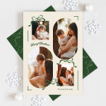 Tarjeta Festiva collage 4 fotos multifotos Bows Green Oval Photo<br><div class="desc">***este diseño es parte de una colección de correspondencias**_________________________ esta plantilla de diseño es totalmente editable / personalizable por usted - haga clic en personalizar un botón adicional si desea mover, agregar, eliminar o hacer cambios significativos en el diseño _______________________ tenga alguna pregunta sobre DISEÑO o necesite más diseños o...</div>