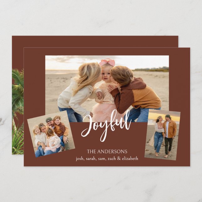 Tarjeta Festiva Collage Beachy Foto II (Anverso / Reverso)