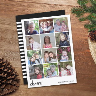 Tarjeta Festiva Collage de 12 Navidades de fotografía - Minimalist