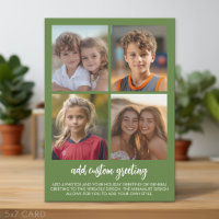 Collage de 4 fotos - Verde oliva con texto blanco