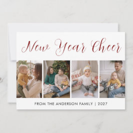 Tarjeta Festiva Collage de 5 fotos modernas para dar la bienvenida