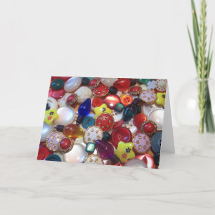 Tarjeta Festiva Collage de botón Navidades contentos