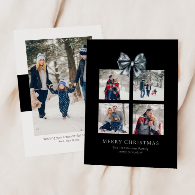 Tarjeta Festiva Collage de caja de regalo para Navidades negros co (Subido por el creador)