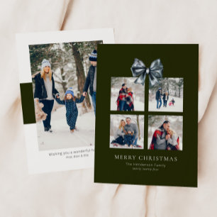 Tarjeta Festiva Collage de caja de regalo para Navidades verdes co
