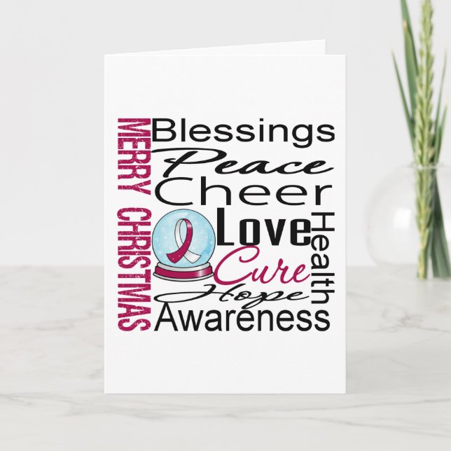 Tarjeta Festiva Collage de Cáncer de Cuello de Cabeza de Fiesta pa (Anverso)