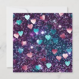 Tarjeta Festiva Collage de corazón con purpurina del día de San Va