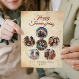 Tarjeta Festiva Collage de formas redondas 6 foto feliz día de gra