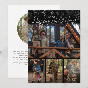 Tarjeta Festiva Collage de fotos 4 de Feliz Año Nuevo moderno