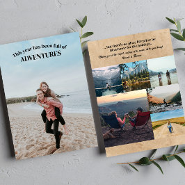 Tarjeta Festiva Collage de fotos Año de las aventuras Viajes
