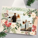 Tarjeta Festiva Collage de fotos botánico de Merry Christmas Poins<br><div class="desc">💌 Comparte el amor y difunde la alegría de las vacaciones con mi cuidadosa tarjeta de saludo hecha a mano. Esta tarjeta es un lienzo para sus deseos de vacaciones a amigos, familia y colegios. adorné los diseños cautivadores y esto definió toda mi colección de vacaciones. Espero que te gusten...</div>
