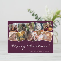 Collage de fotos Burgundy Merry Christmas 10