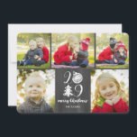 Tarjeta Festiva Collage de fotos Chalkboard Doodle Navidades 2019<br><div class="desc">Obtén "oohs y aahs" de la familia y amigos esta temporada de Navidades cuando envías este diseño único de tarjetas de Navidades mostrando 5 fotos y presentando un fondo de pizarra con tipografía caprichosa e íconos de doodle formando el texto "2019"! Contáctenos si desea modificar este diseño para su número...</div>