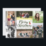 Tarjeta Festiva Collage de fotos Classic Script Merry Christmas 7<br><div class="desc">El diseño cuenta con 7 fotos favoritas (6 delante y 1 detrás). Personalízalo con un saludo y sus nombres en la parte posterior de la tarjeta. Fotografía © Storytree Studios,  Stanford,  CA</div>