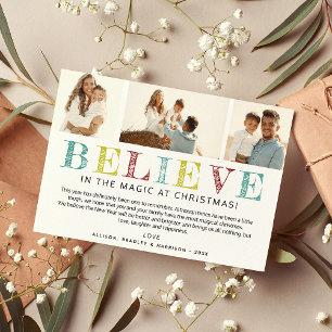 Tarjeta Festiva Collage de fotos contemporáneo de Navidades "BELIE