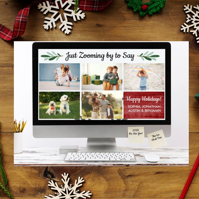 Tarjeta Festiva Collage de fotos de cuarentena de Happy Holidays F (Subido por el creador)