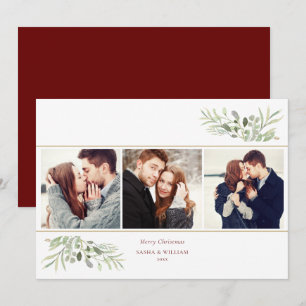 Tarjeta Festiva Collage de fotos de decoración navideña 3