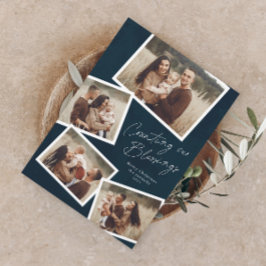 Tarjeta Festiva Collage de fotos de escritura moderna Navidades re