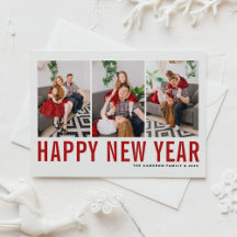 Collage de fotos de Feliz Año Nuevo con tipografía