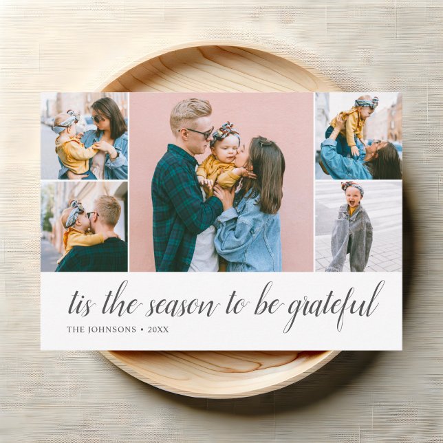 Tarjeta Festiva Collage de fotos de guiones agradecidos de Acción  (Subido por el creador)