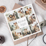 Tarjeta Festiva Collage de fotos de guiones de Navidades más elega<br><div class="desc">Imaginen una tarjeta de Navidades cuadrados diseñada para difundir alegría y nostalgia por las fiestas. La parte delantera de la tarjeta es un collage de ocho reconfortantes fotos, que capturan la esencia de tus celebraciones festivas y momentos apreciados. En el centro de este delicioso mosaico fotográfico se encuentra el saludo...</div>