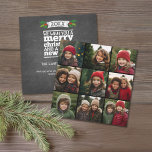 Tarjeta Festiva Collage de fotos de Instagram con 9 fotos cuadrada<br><div class="desc">Un diseño de pizarra de vacaciones con un saludo para una Feliz Navidad y un Feliz Año Nuevo. ¡Usa tus fotos sin marcos en esta! Añade tus fotos e instantáneas favoritas a esta tira para un divertido guardián de la memoria. Una forma artística de mostrar tus mejores fotos para compartir...</div>