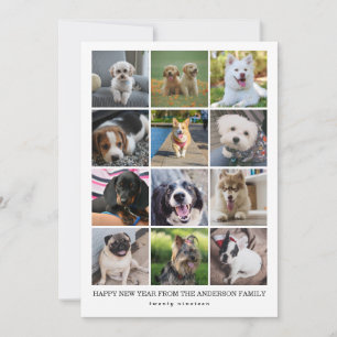 Tarjeta Festiva Collage de Fotos de Instagram Moderno Feliz Año Nu