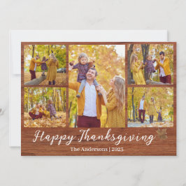 Tarjeta Festiva Collage de fotos de la familia Rustic Modern