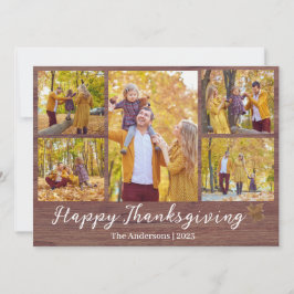 Tarjeta Festiva Collage de fotos de la familia Rustic Modern